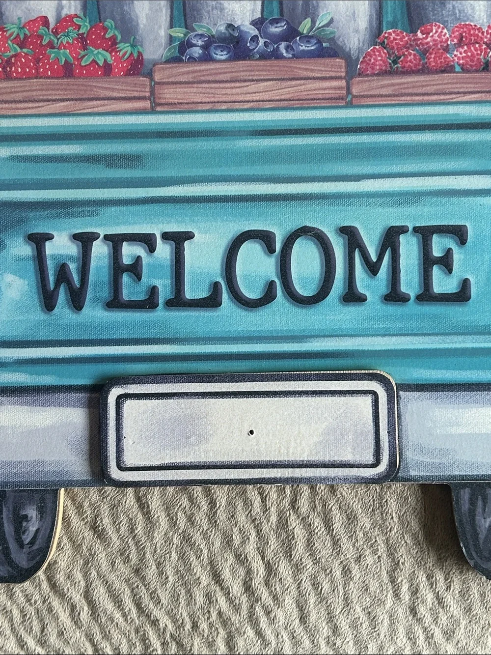 Welcome Floral Truck Wall Accent - Teal used